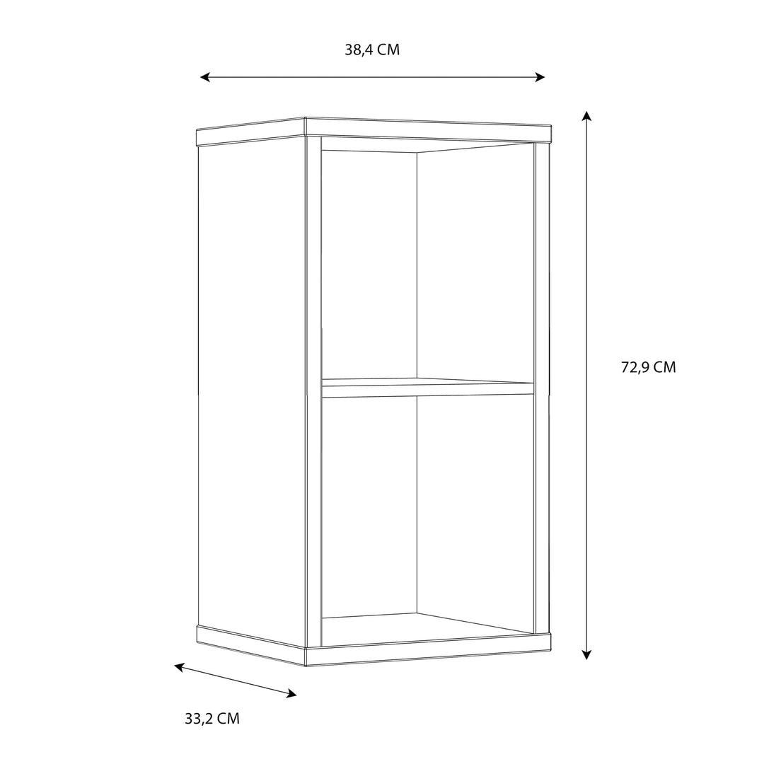 Mauro 1 Shelf Storage Unit in White High Gloss / White - TidySpaces