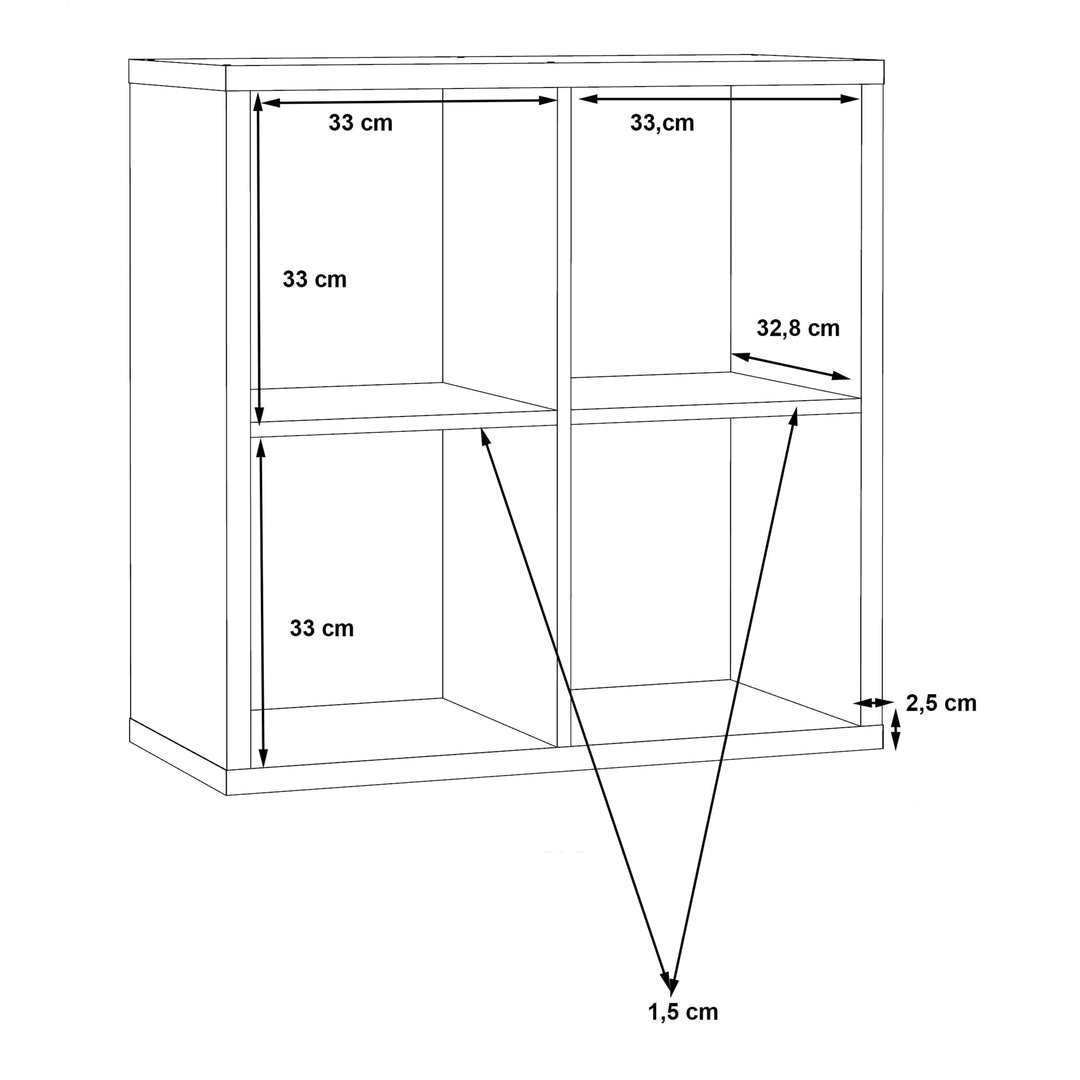 Mauro 2x2 Storage Unit in Matt Black - TidySpaces