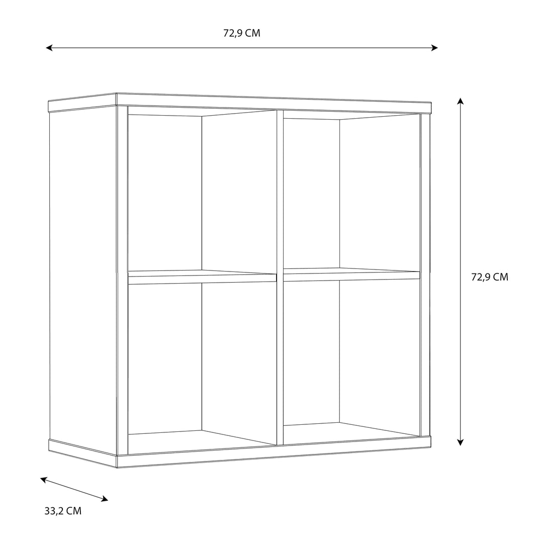 Mauro 2x2 Storage Unit in White High Gloss/White - TidySpaces