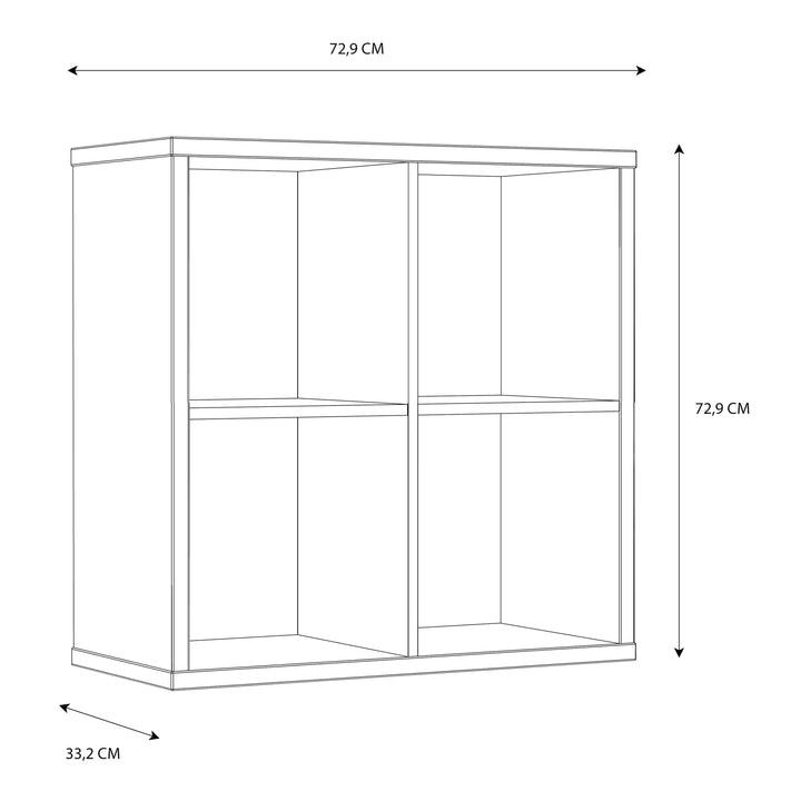 Mauro 2x2 Storage Unit in White High Gloss/White - TidySpaces