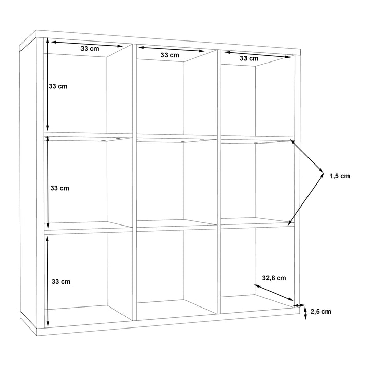 Mauro 3x3 Storage Unit in Matt Black - TidySpaces