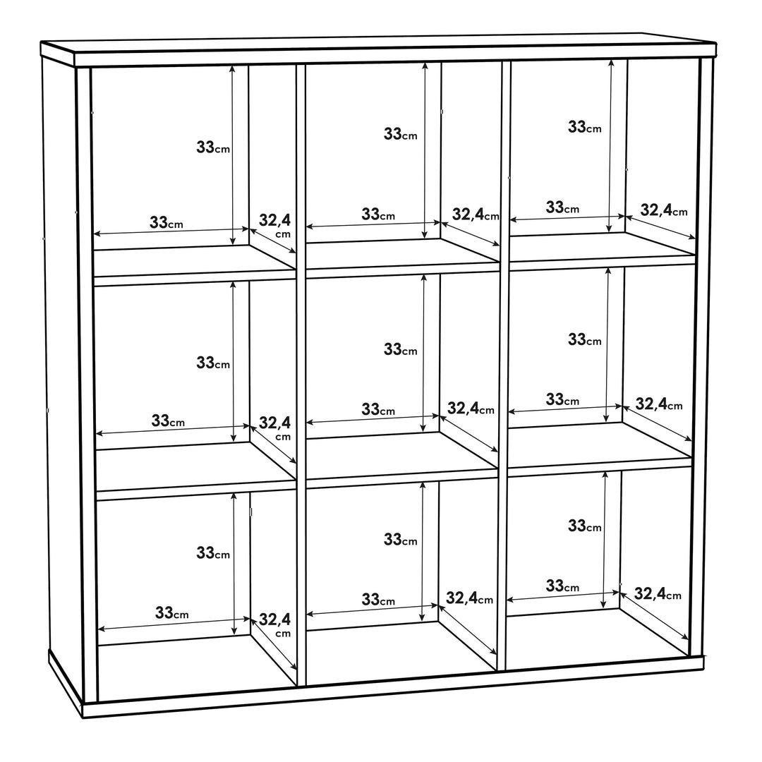 Mauro 3x3 Storage Unit in Sand Oak - TidySpaces