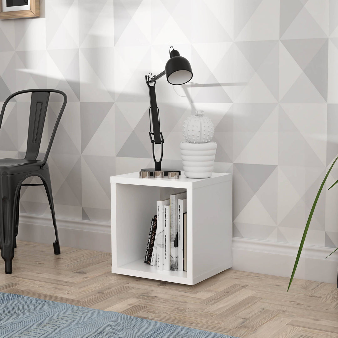 Mauro Singular Storage Unit in Matt White - TidySpaces