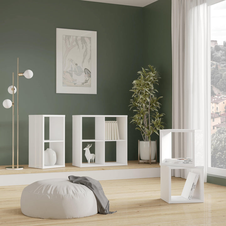 Mauro Singular Storage Unit in White High Gloss/White - TidySpaces