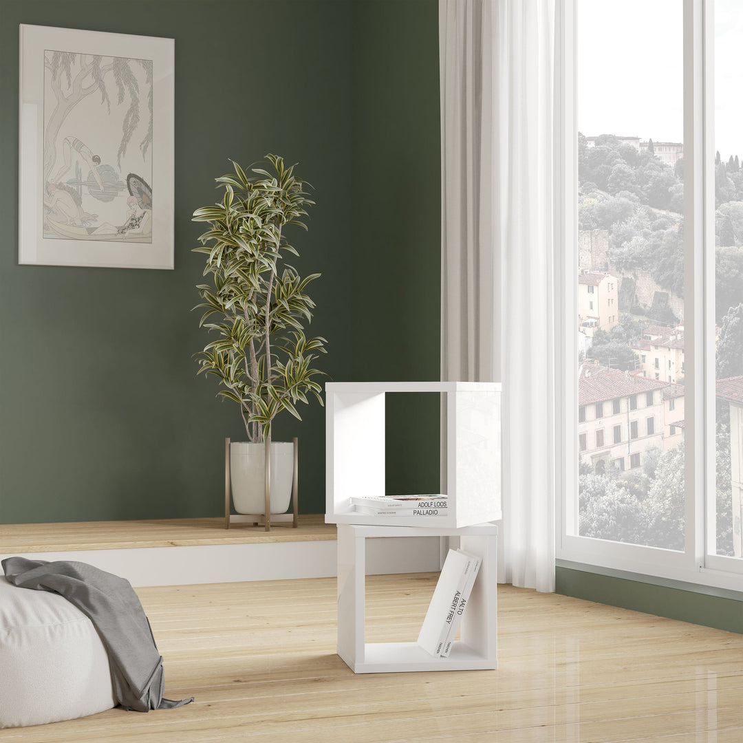 Mauro Singular Storage Unit in White High Gloss/White - TidySpaces