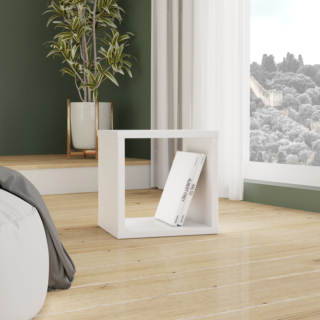 Mauro Singular Storage Unit in White High Gloss/White - TidySpaces