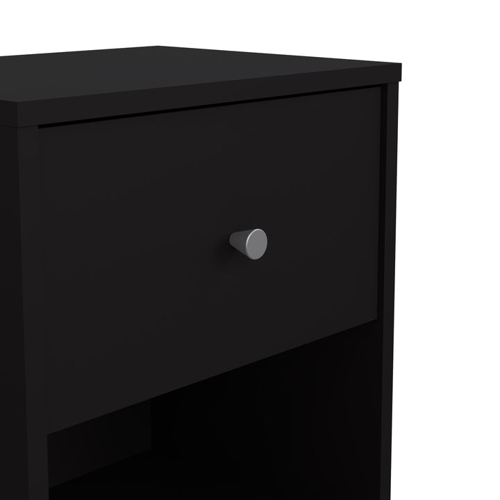 May Bedside 1 Drawer in Black - TidySpaces