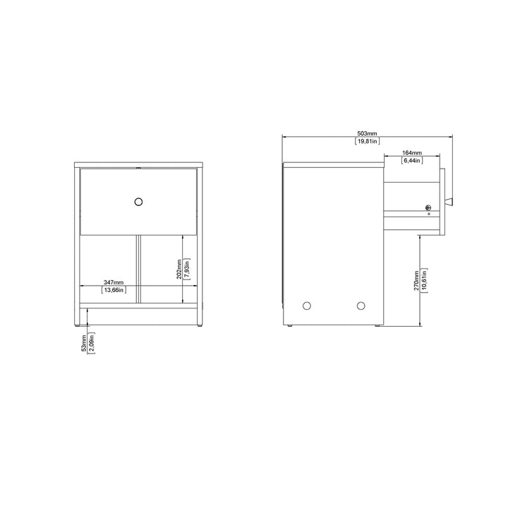 May Bedside 1 Drawer in Jackson Hickory Oak - TidySpaces