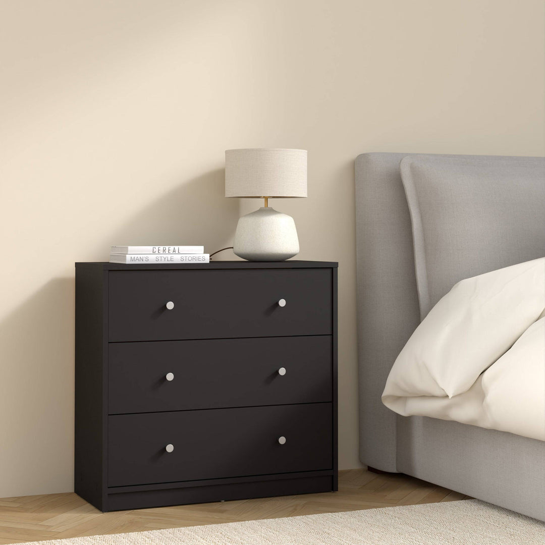 May Chest of 3 Drawers in Black - TidySpaces