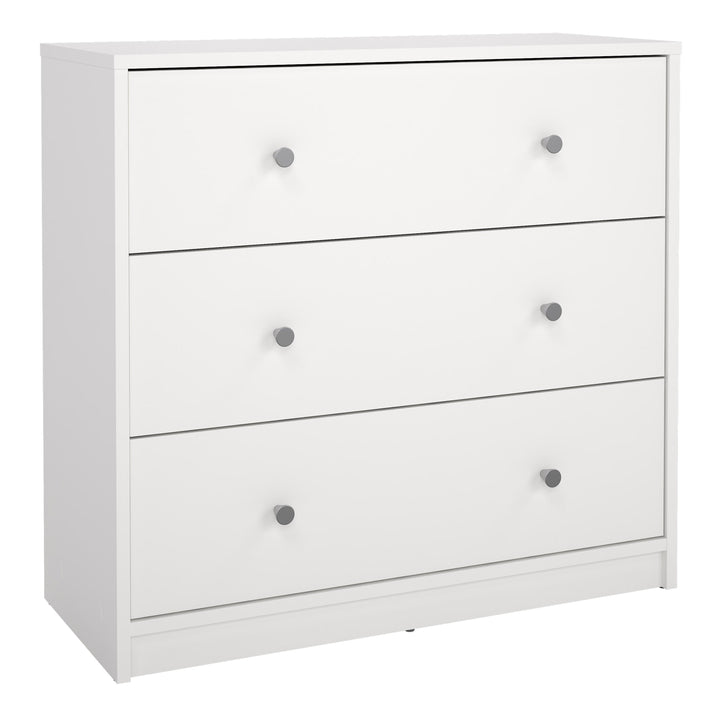 May Chest of 3 Drawers in White - TidySpaces