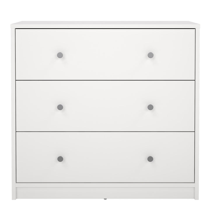 May Chest of 3 Drawers in White - TidySpaces