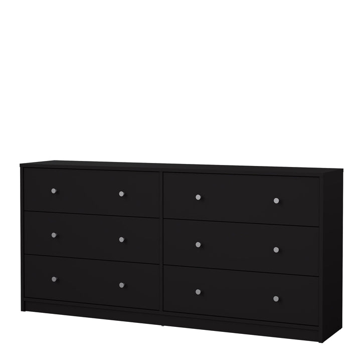 May Chest of 6 Drawers (3+3) in Black - TidySpaces