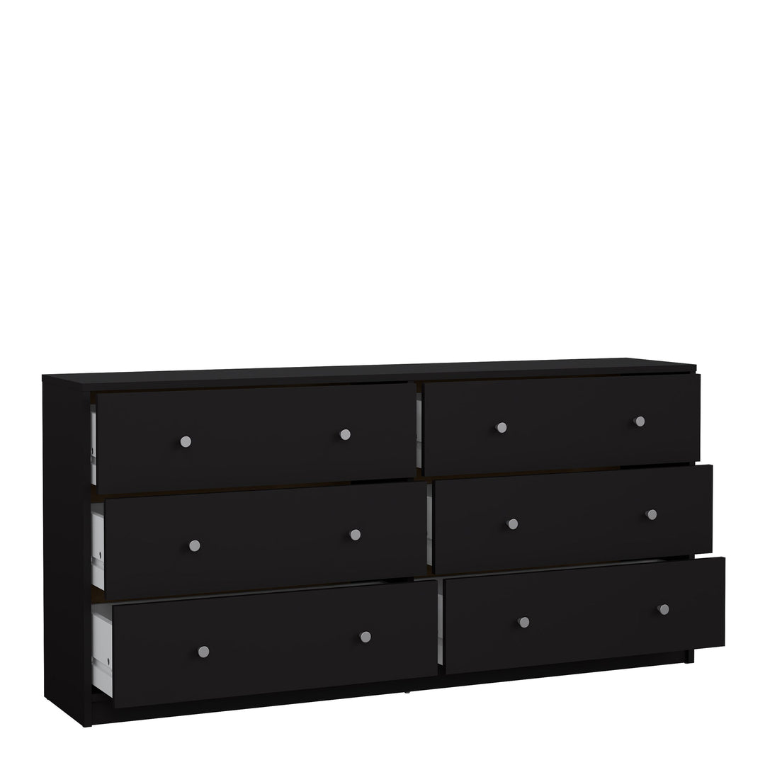 May Chest of 6 Drawers (3+3) in Black - TidySpaces