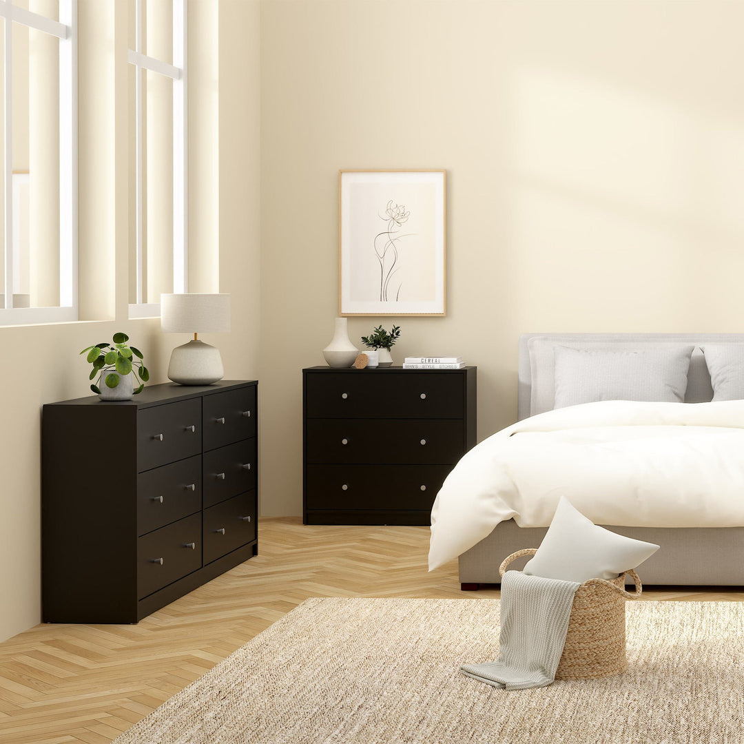 May Chest of 6 Drawers (3+3) in Black - TidySpaces