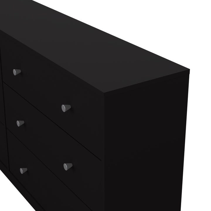 May Chest of 6 Drawers (3+3) in Black - TidySpaces