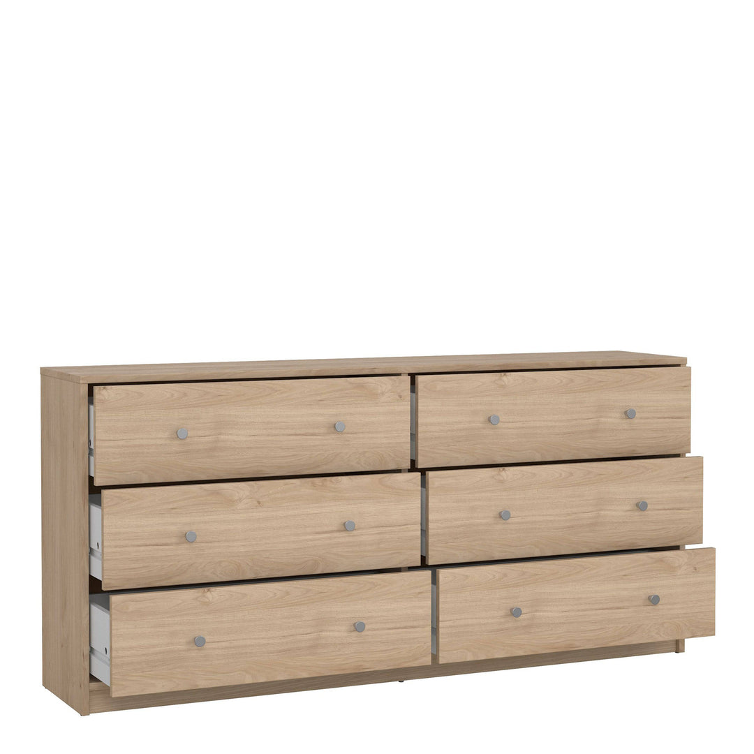 May Chest of 6 Drawers (3+3) in Jackson Hickory Oak - TidySpaces