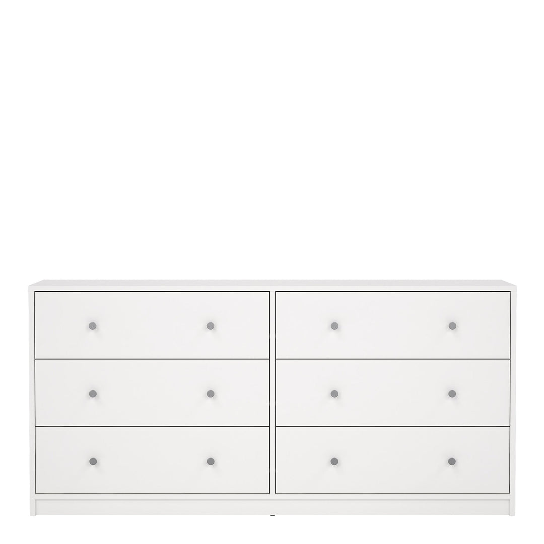 May Chest of 6 Drawers (3+3) in White - TidySpaces