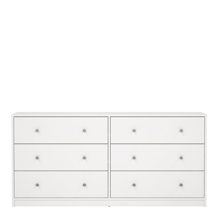 May Chest of 6 Drawers (3+3) in White - TidySpaces