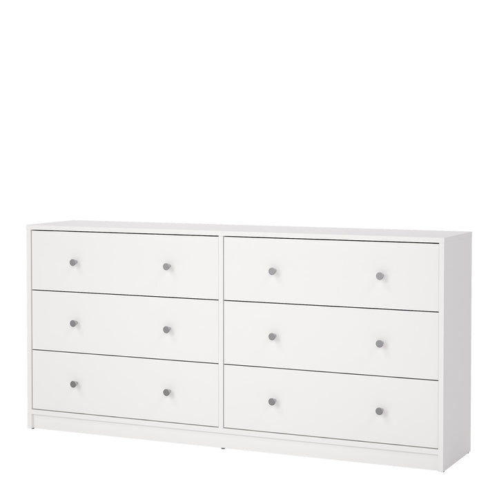 May Chest of 6 Drawers (3+3) in White - TidySpaces