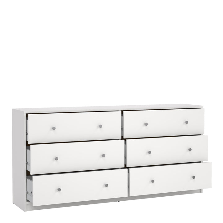 May Chest of 6 Drawers (3+3) in White - TidySpaces