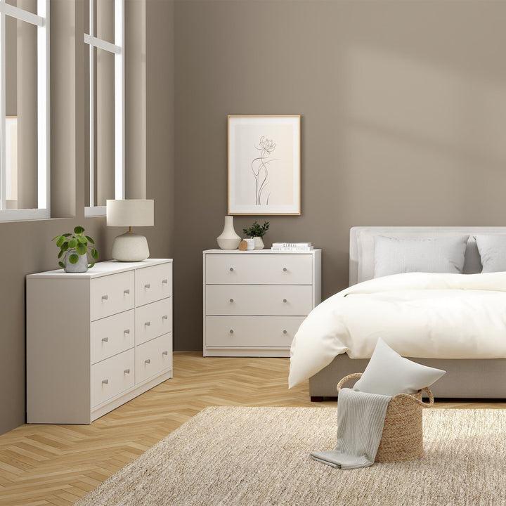 May Chest of 6 Drawers (3+3) in White - TidySpaces