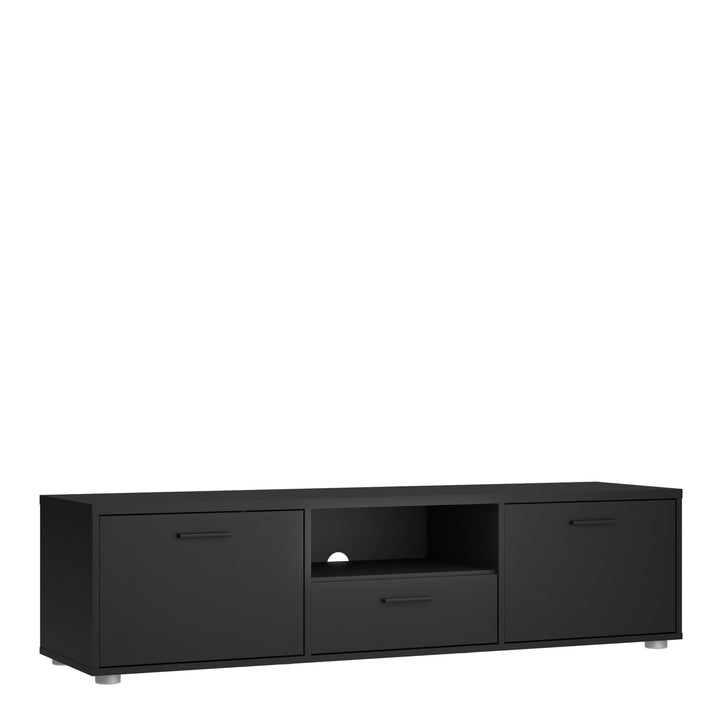 Media TV-unit with 2 doors + 1 drawer 147 cm Black - TidySpaces