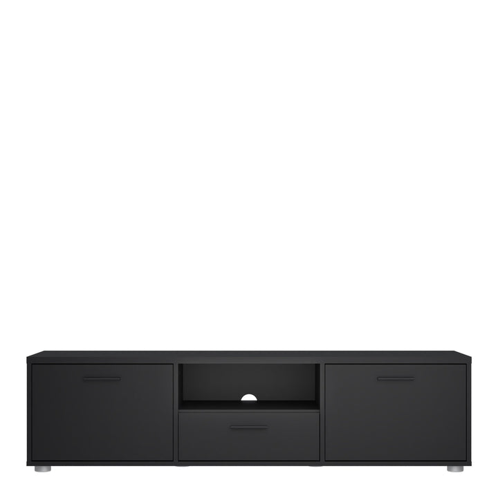 Media TV-unit with 2 doors + 1 drawer 147 cm Black - TidySpaces