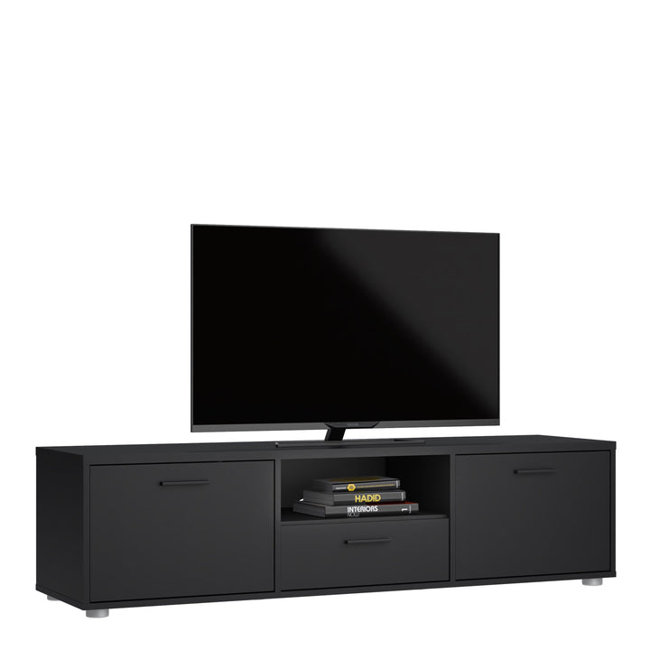 Media TV-unit with 2 doors + 1 drawer 147 cm Black - TidySpaces