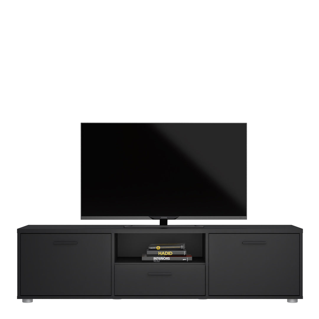 Media TV-unit with 2 doors + 1 drawer 147 cm Black - TidySpaces