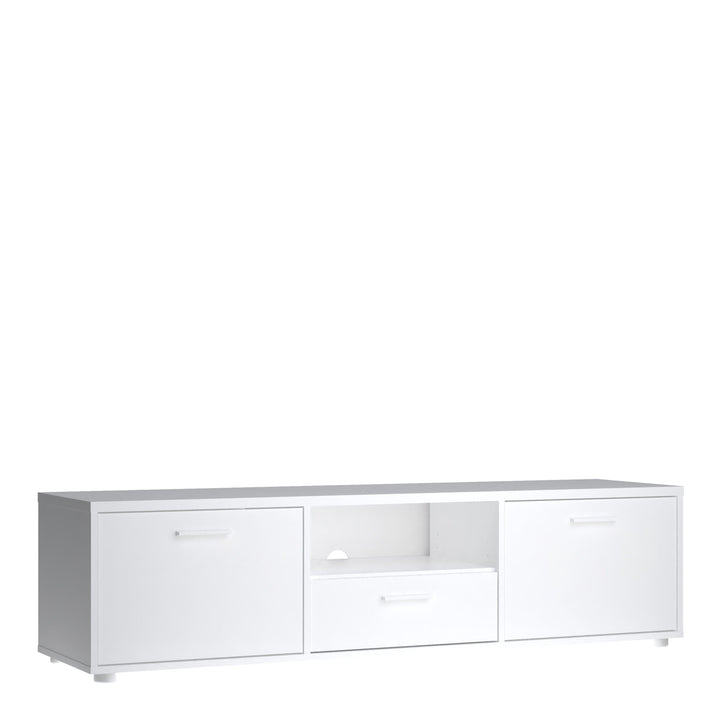 Media TV-unit with 2 doors + 1 drawer 147 cm White - TidySpaces