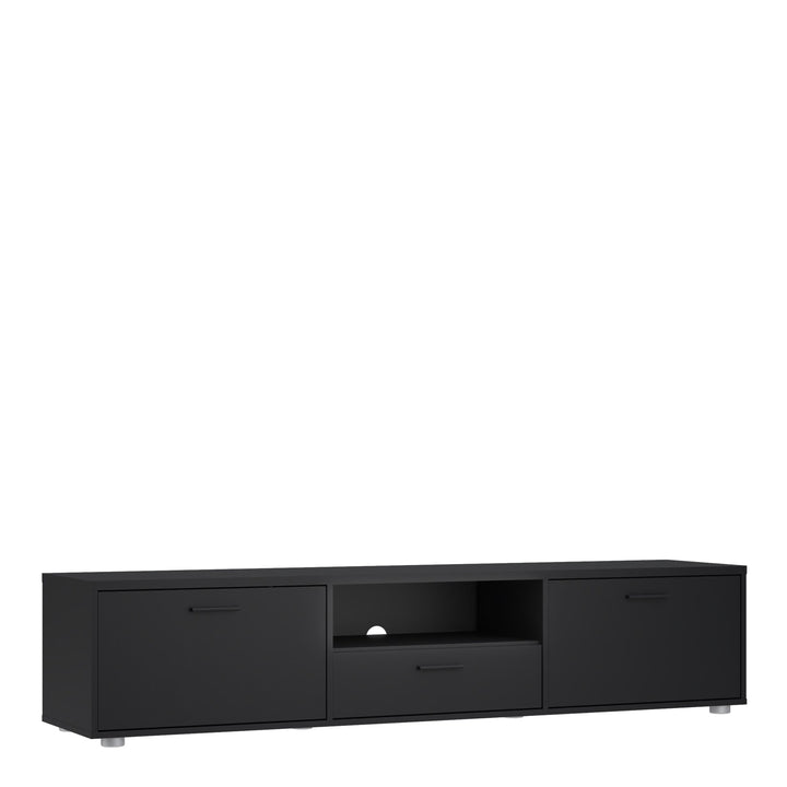 Media TV-unit with 2 doors + 1 drawer 177 cm Black - TidySpaces