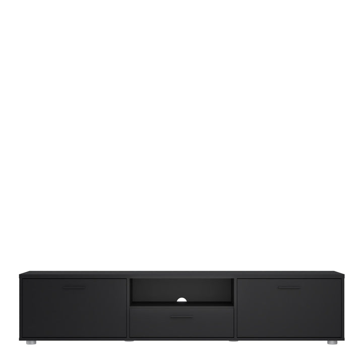 Media TV-unit with 2 doors + 1 drawer 177 cm Black - TidySpaces