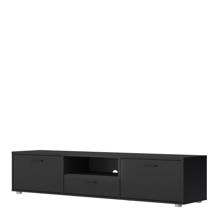 Media TV-unit with 2 doors + 1 drawer 177 cm Black - TidySpaces