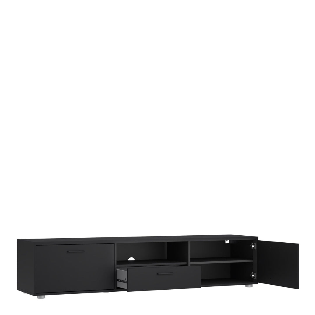 Media TV-unit with 2 doors + 1 drawer 177 cm Black - TidySpaces