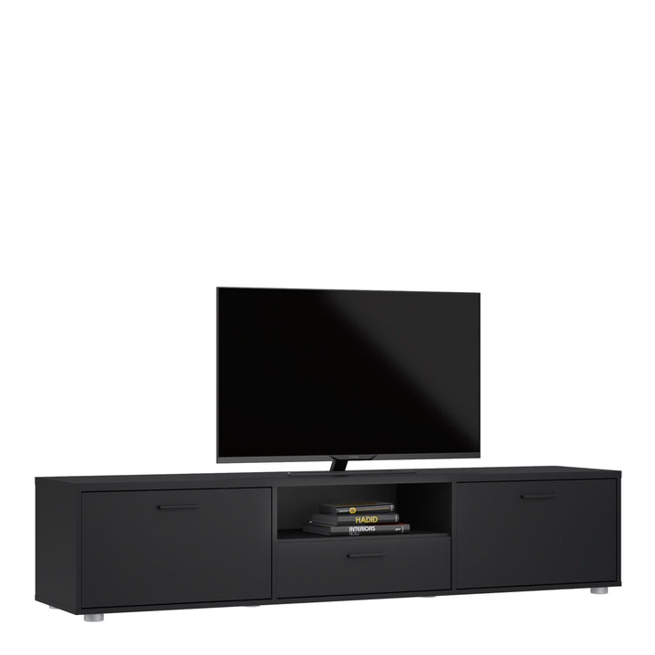 Media TV-unit with 2 doors + 1 drawer 177 cm Black - TidySpaces