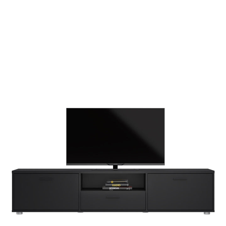 Media TV-unit with 2 doors + 1 drawer 177 cm Black - TidySpaces