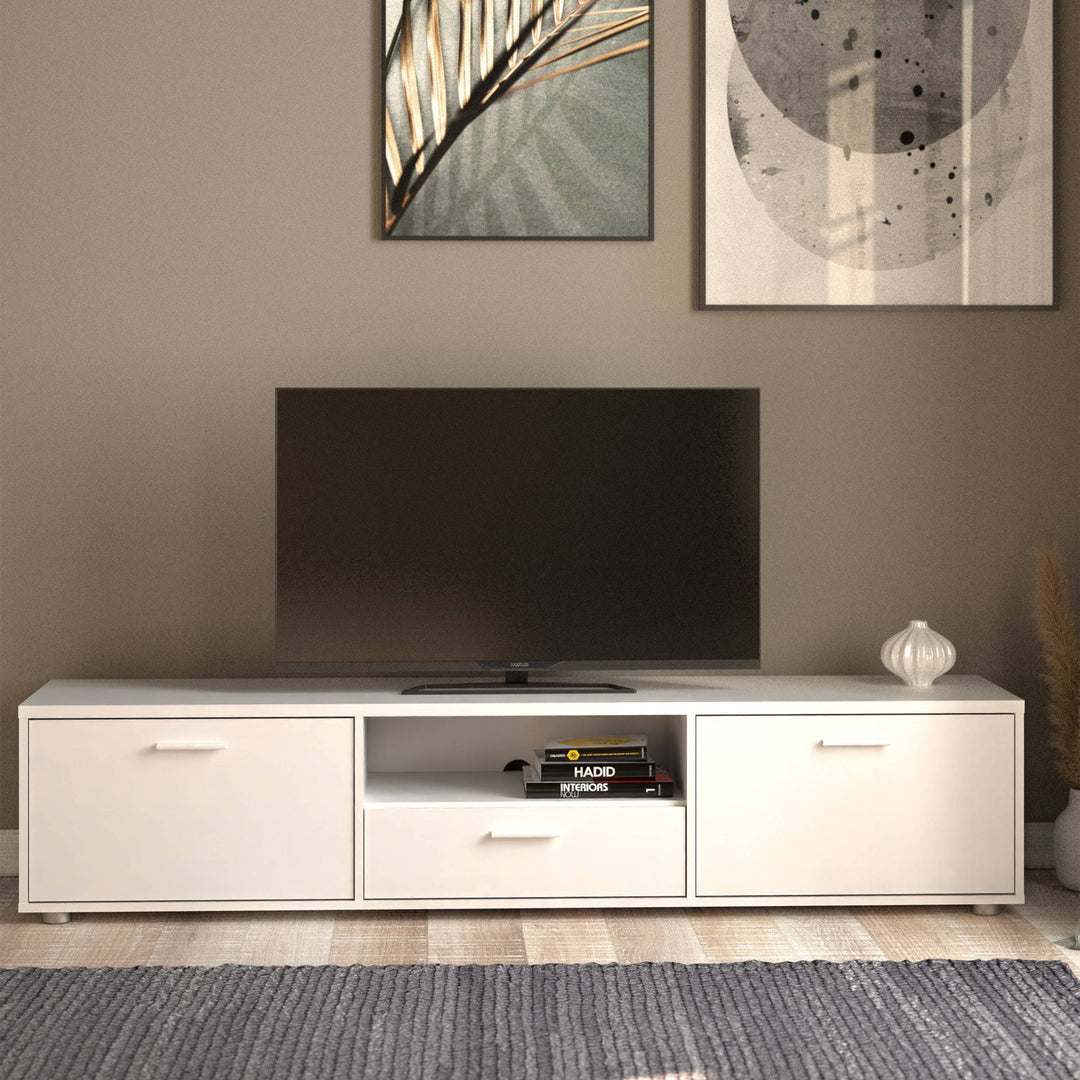 Media TV-unit with 2 doors + 1 drawer 177 cm White - TidySpaces