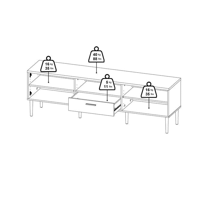 Media TV-Unit with 2 Doors + 1 Drawer - TidySpaces