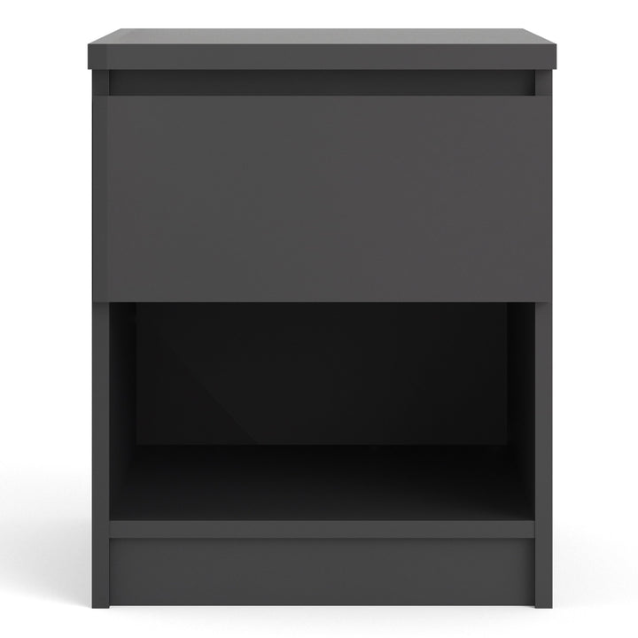 Naia Bedside 1 Drawer 1 Shelf in Black Matt - TidySpaces