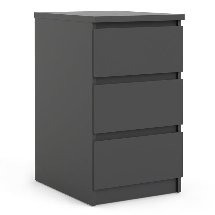 Naia Bedside 3 Drawers in Black Matt - TidySpaces