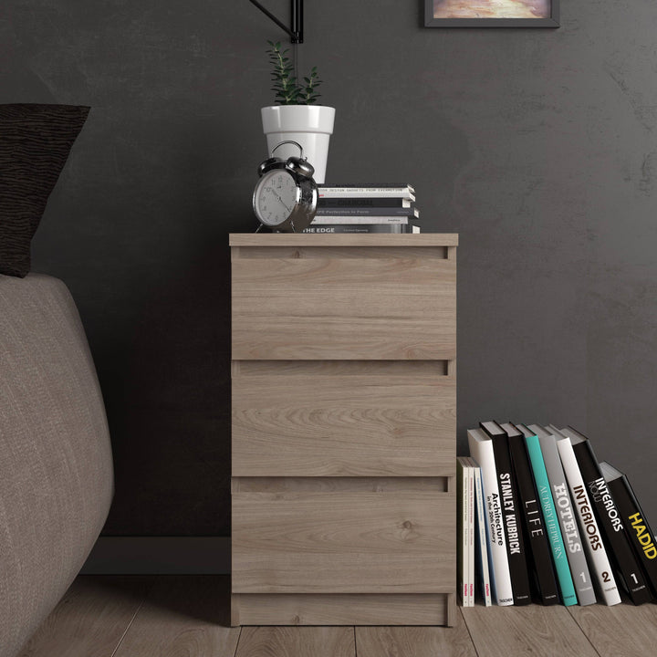 Naia Bedside 3 Drawers in Jackson Hickory Oak - TidySpaces