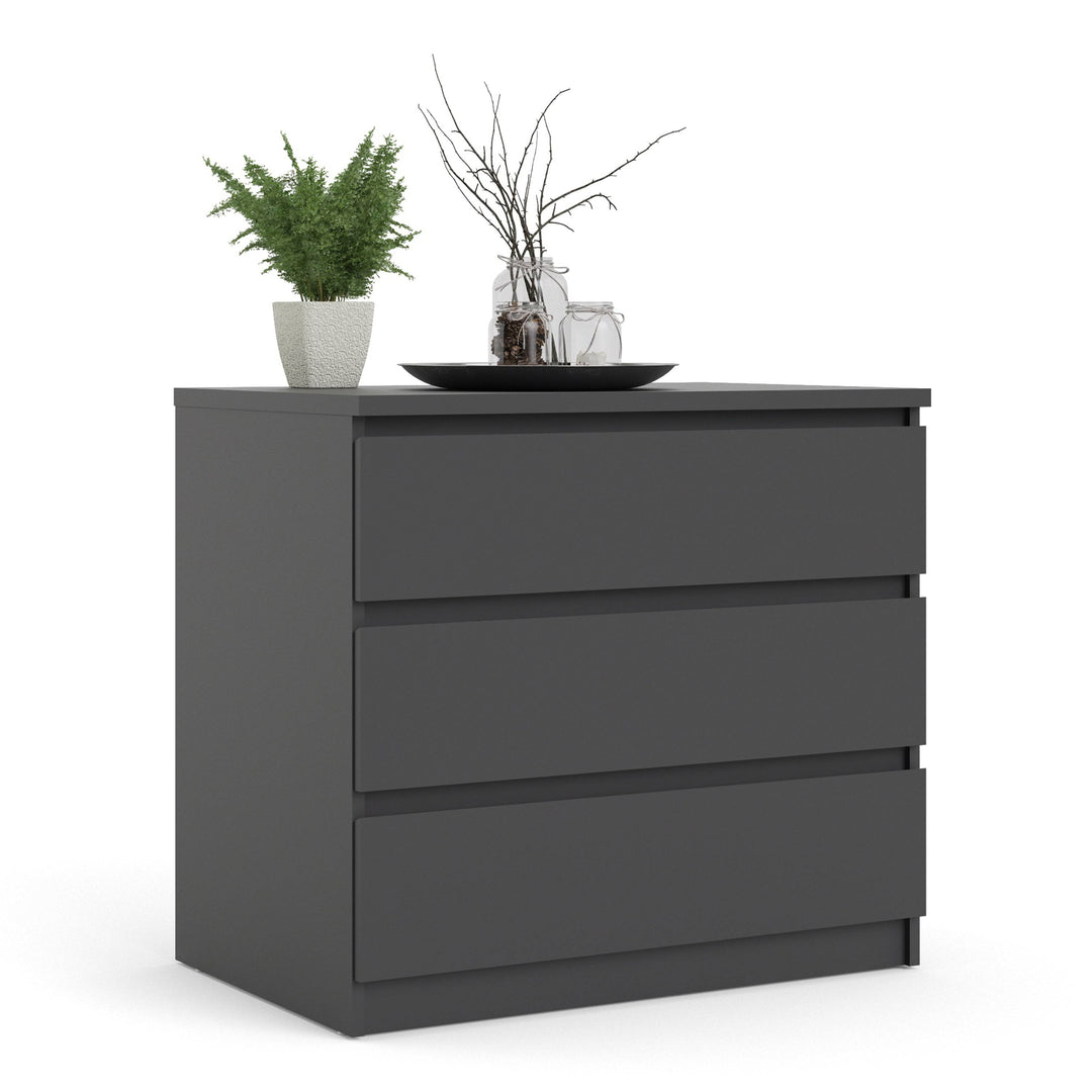 Naia Chest of 3 Drawers in Black Matt - TidySpaces