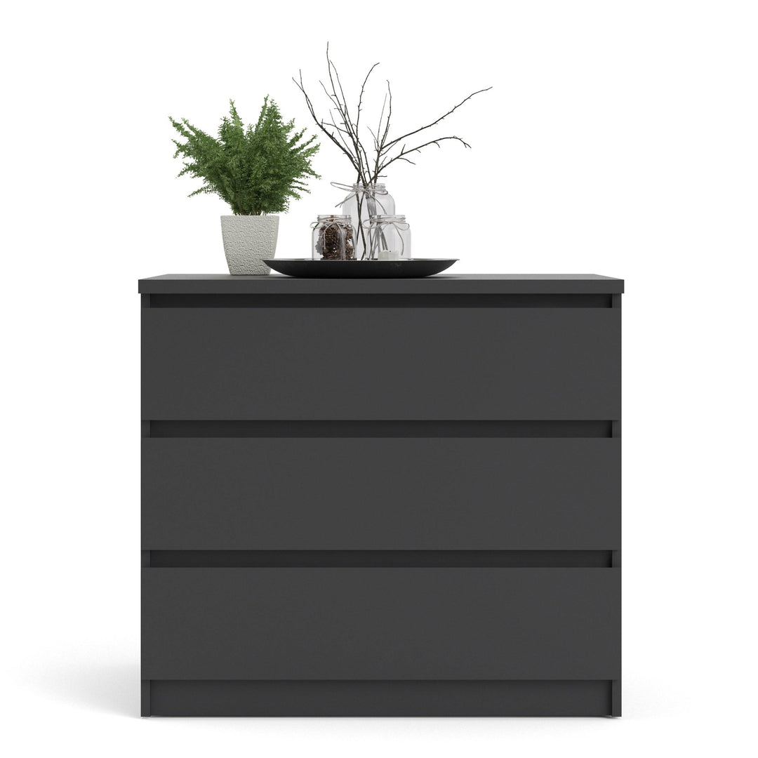 Naia Chest of 3 Drawers in Black Matt - TidySpaces