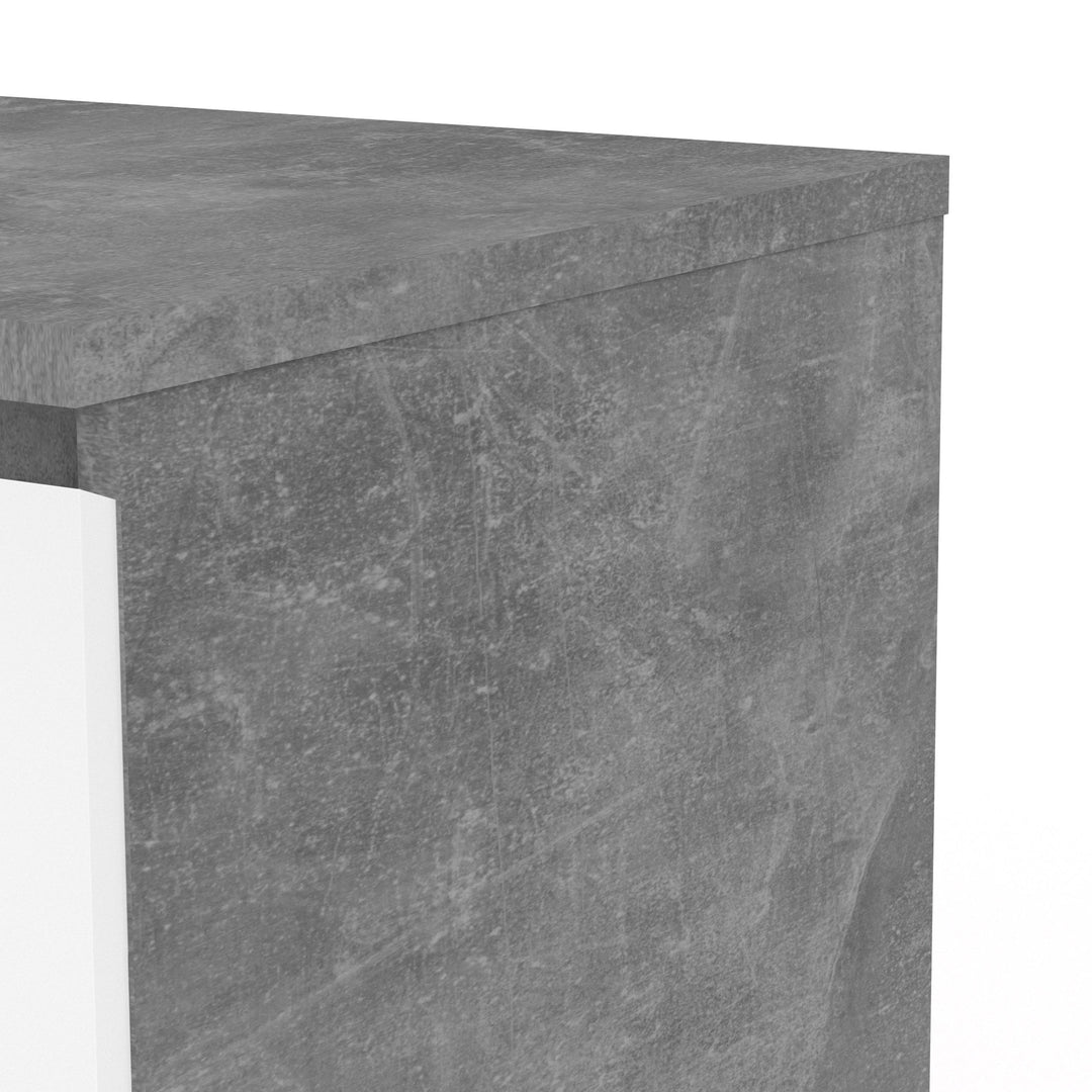 Naia Chest of 3 Drawers in Concrete and White High Gloss - TidySpaces