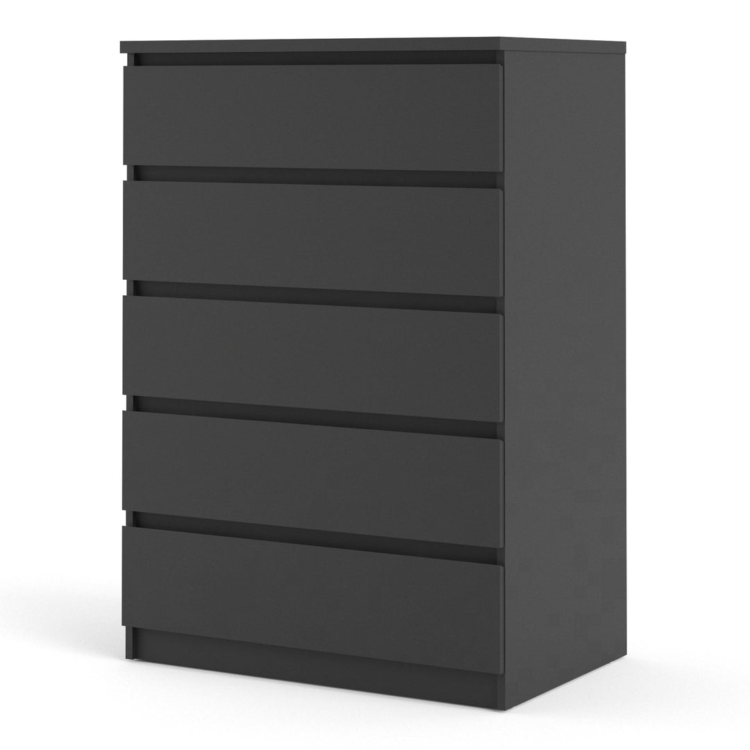 Naia Chest of 5 Drawers in Black Matt - TidySpaces