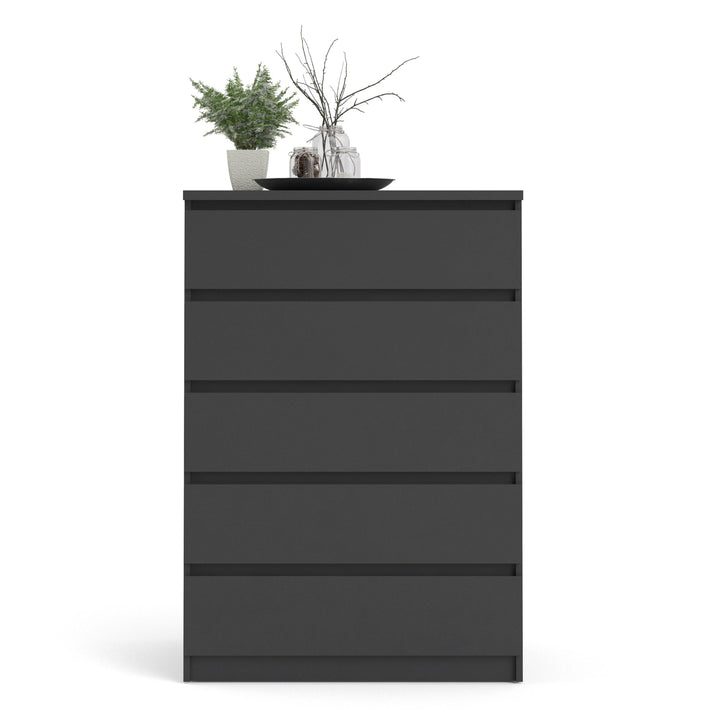 Naia Chest of 5 Drawers in Black Matt - TidySpaces