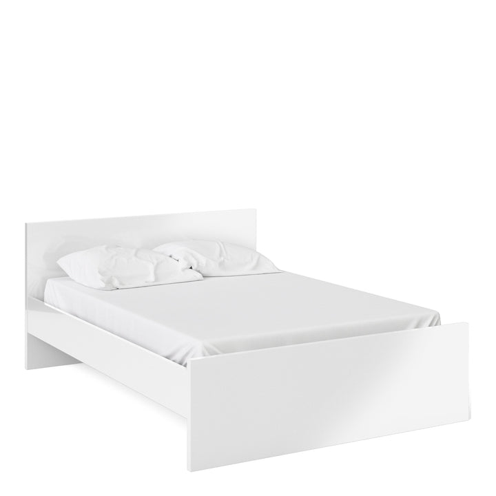 Naia Double Bed 4ft6 (140 x 190) in White High Gloss - TidySpaces