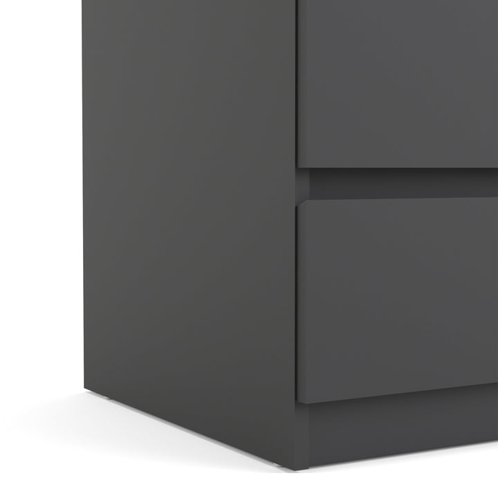 Naia Narrow Chest of 5 Drawers in Black Matt - TidySpaces