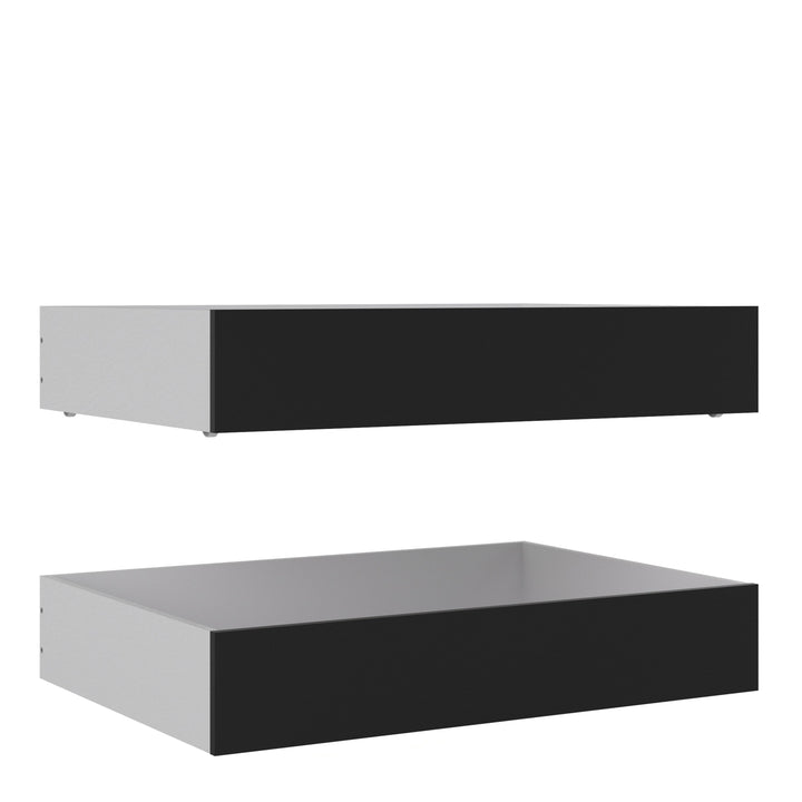 Naia Set of 2 Underbed Drawers (for Single or Double beds) in Black Matt - TidySpaces