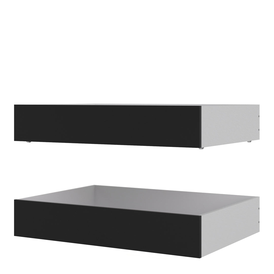 Naia Set of 2 Underbed Drawers (for Single or Double beds) in Black Matt - TidySpaces